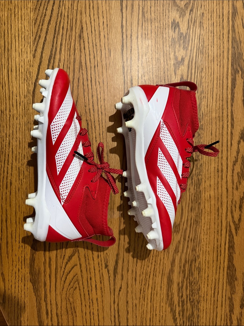 Adidas AdiZero Patrick Mahomes Kids Red and White Football Cleats - Picture 2 of 12